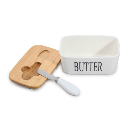 Stoneware Butter Dish With Spreader