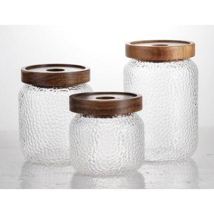 Borosilicate Glass Canister With Acacia Push Lid