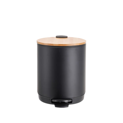 5L Metal Pedal Bin Bamboo Lid