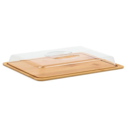 BAMBOO CHEESE STORAGE TRAY WITH COVER