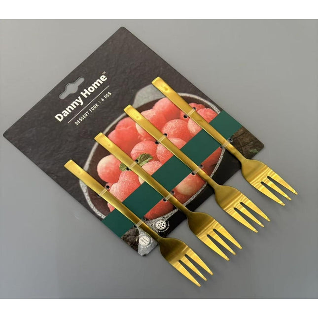 Gold Matte Tea Fork - 4 pcs