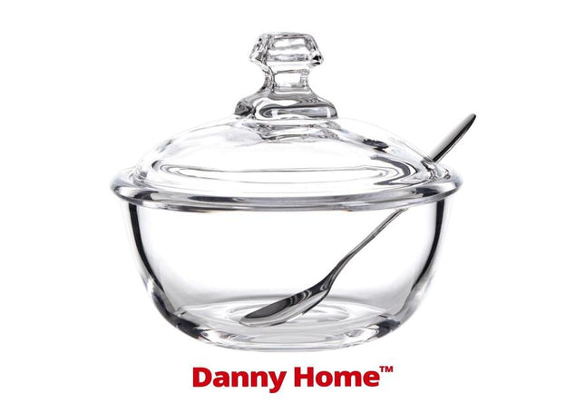 glass bowl with spoon