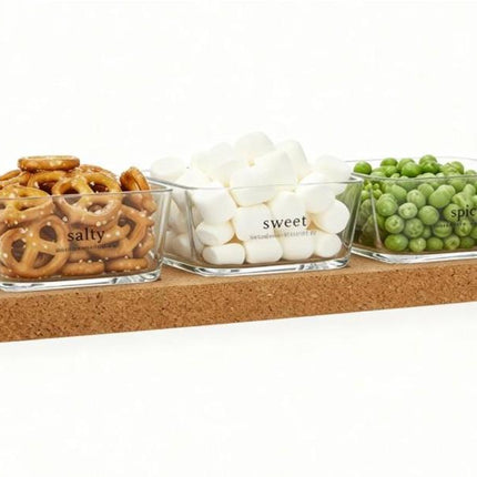 3 pcs glass snack bowl