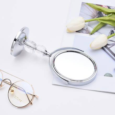 Oval crystal table mirror