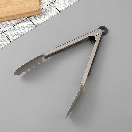 Stainless steel kitchen tongs (blue