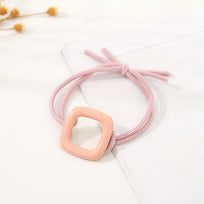 Pink square hair tie (10