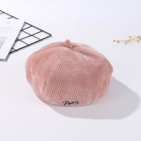 Pink embroidered berets for children