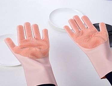 Silicone gloves for cleaning