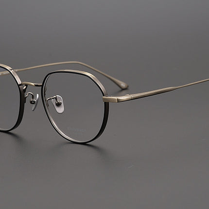 Glasses Japanese Hong Kong style pure titanium ultra-light irregular myopia glasses frame frame GMS-846