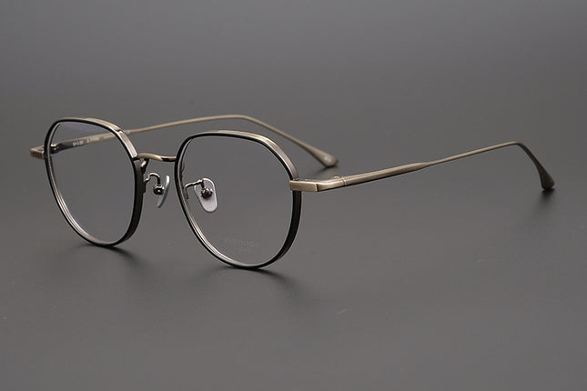 Glasses Japanese Hong Kong style pure titanium ultra-light irregular myopia glasses frame frame GMS-846