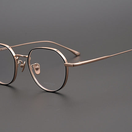 Glasses Japanese Hong Kong style pure titanium ultra-light irregular myopia glasses frame frame GMS-846
