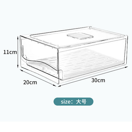 Refrigerator Storage Box Food Grade Plastic High-permeability Drawer Refrigerator Storage Box Comes With Drain Board