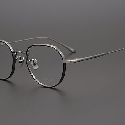 Glasses Japanese Hong Kong style pure titanium ultra-light irregular myopia glasses frame frame GMS-846