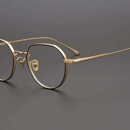 Glasses Japanese Hong Kong style pure titanium ultra-light irregular myopia glasses frame frame GMS-846