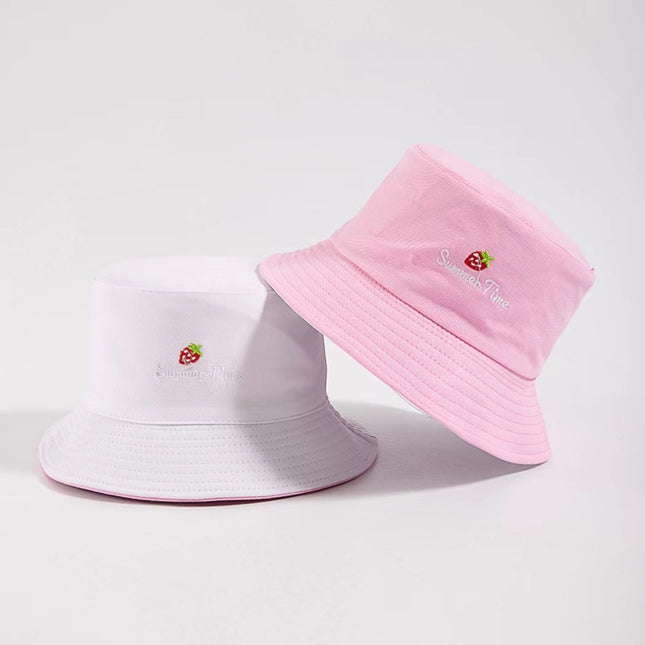 Pink And White Bucket Hat