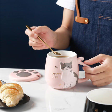 Cat Design Ceramic Cup