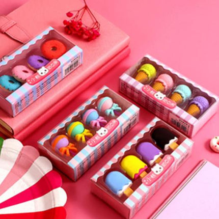 Ice Cream/Donut Eraser Set