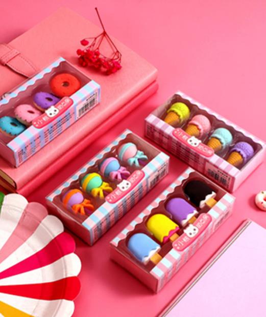 Ice Cream/Donut Eraser Set