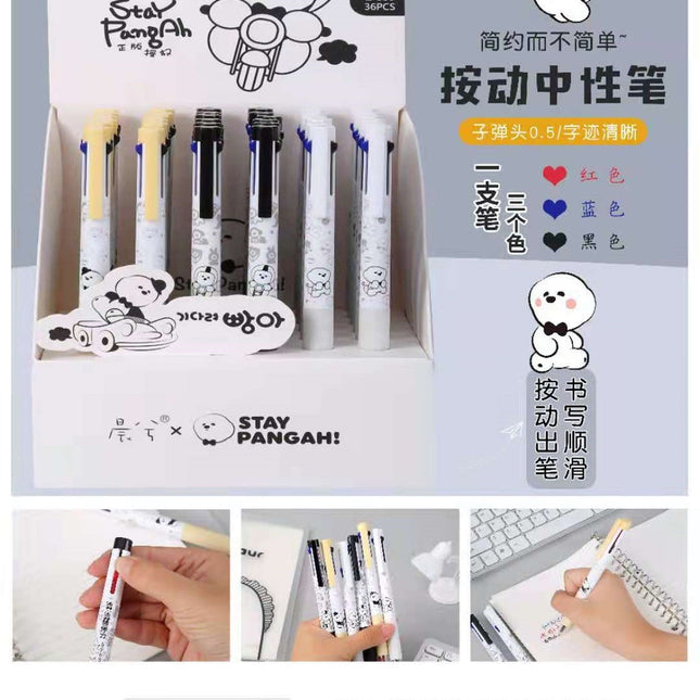 עט ג'ל בשלושה צבעים