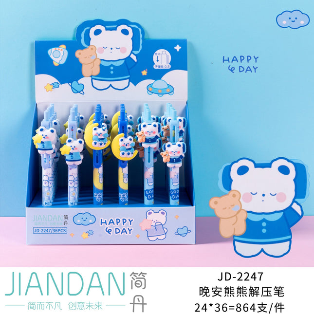 Good Night Bear Decompression Sliding Cartoon Creative Press Gel Pen