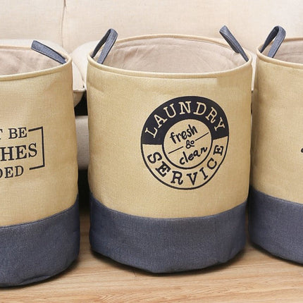Imitation Linen Splicing Composite Storage Bucket