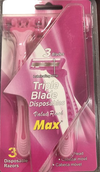 3 Blade 3 Pcs Max Razors