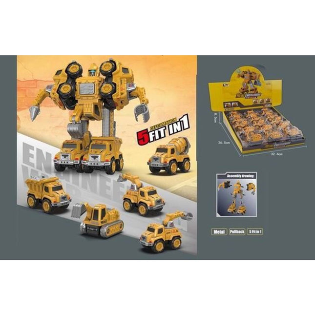 5Fit In1 Metal Construction Car(15Pcs)