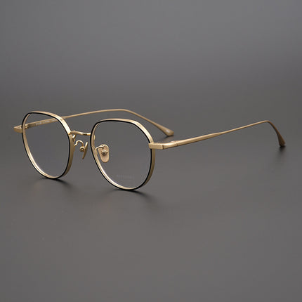 Glasses Japanese Hong Kong style pure titanium ultra-light irregular myopia glasses frame frame GMS-846